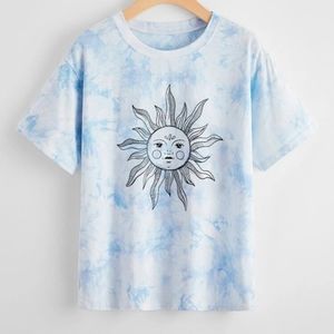 Blue Tie Dye Sun Tee Sz S